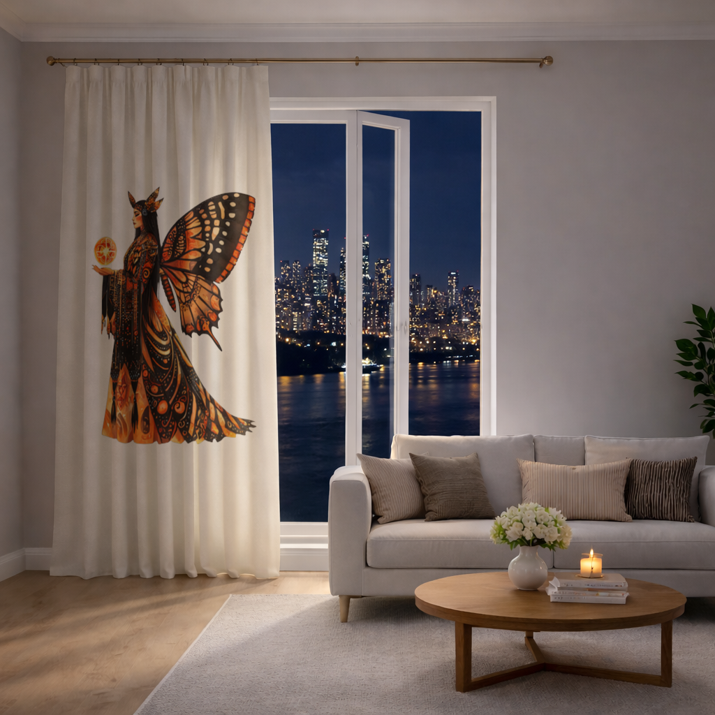 Monarch Kelebek Kanatlı Tanrıça Fon Perde