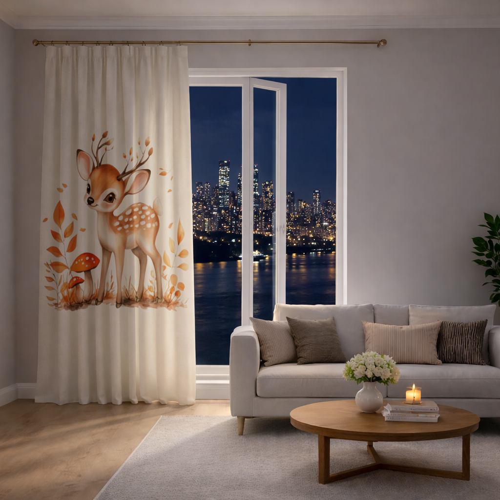 Masalsı Sonbahar Yavru Geyiği Fon Perde