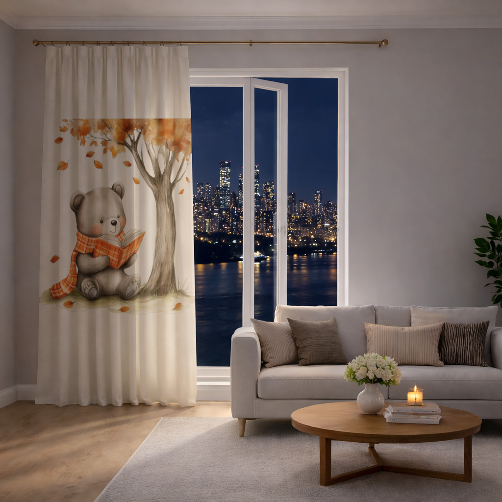 Reading Bear with Orange Scarf 