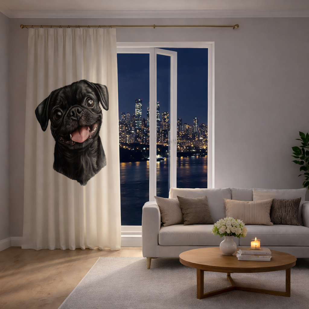 Happy Black Pug Face 
