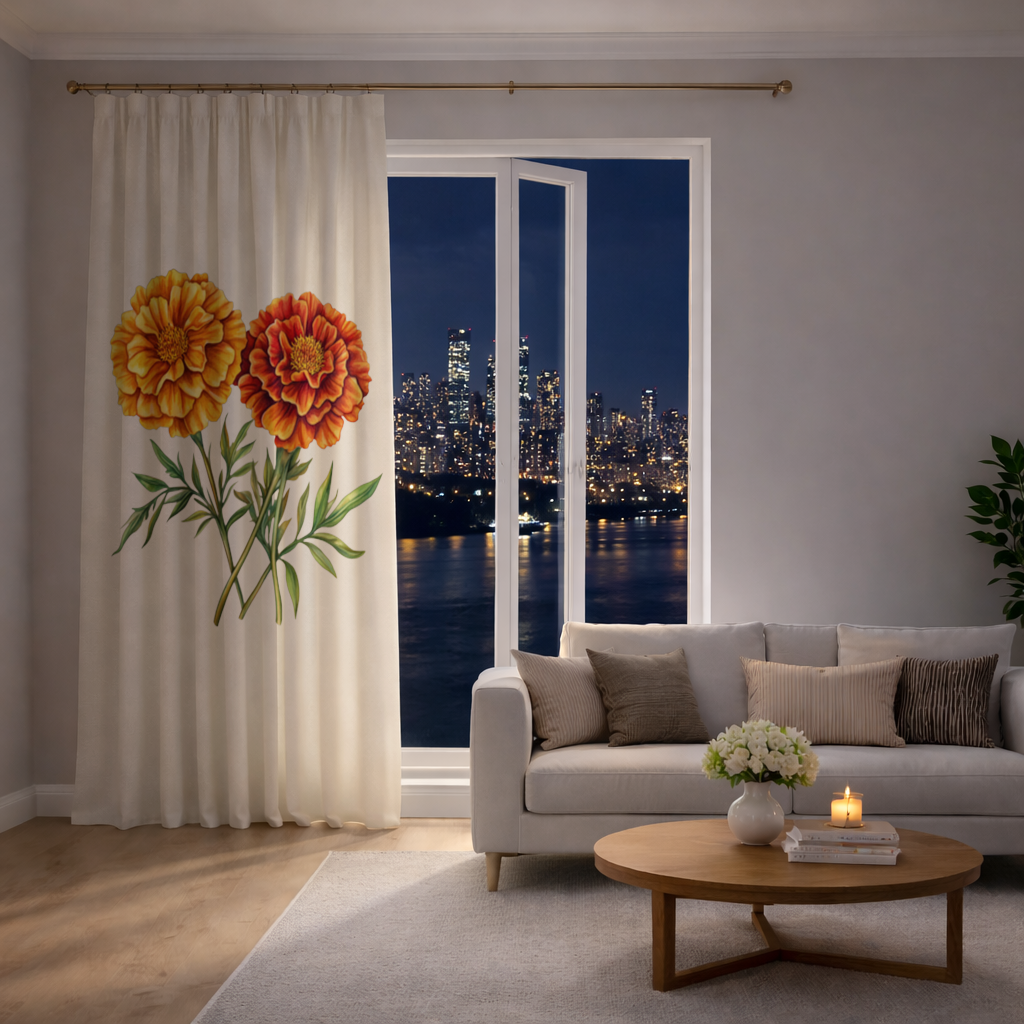 Botanical Yellow Orange Marigold 