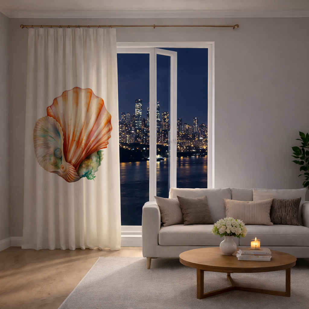 İncili Turuncu Deniz Kabuğu Fon Perde