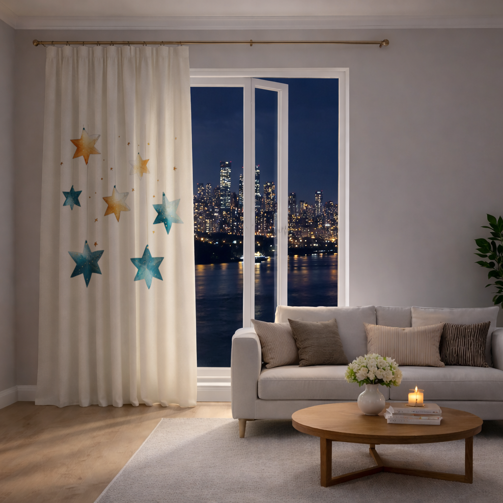 Watercolor Hanging Stars Drapes