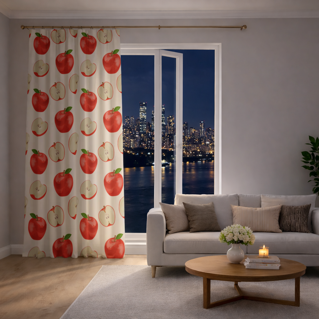 Red Apple Slices Drapes