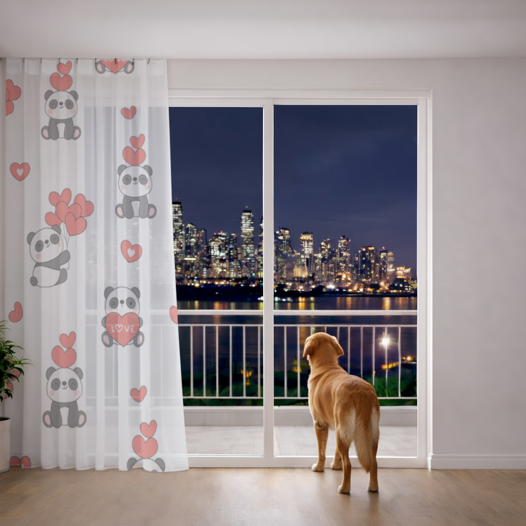 Cute Panda Valentines Day Love Heart Pattern Design 