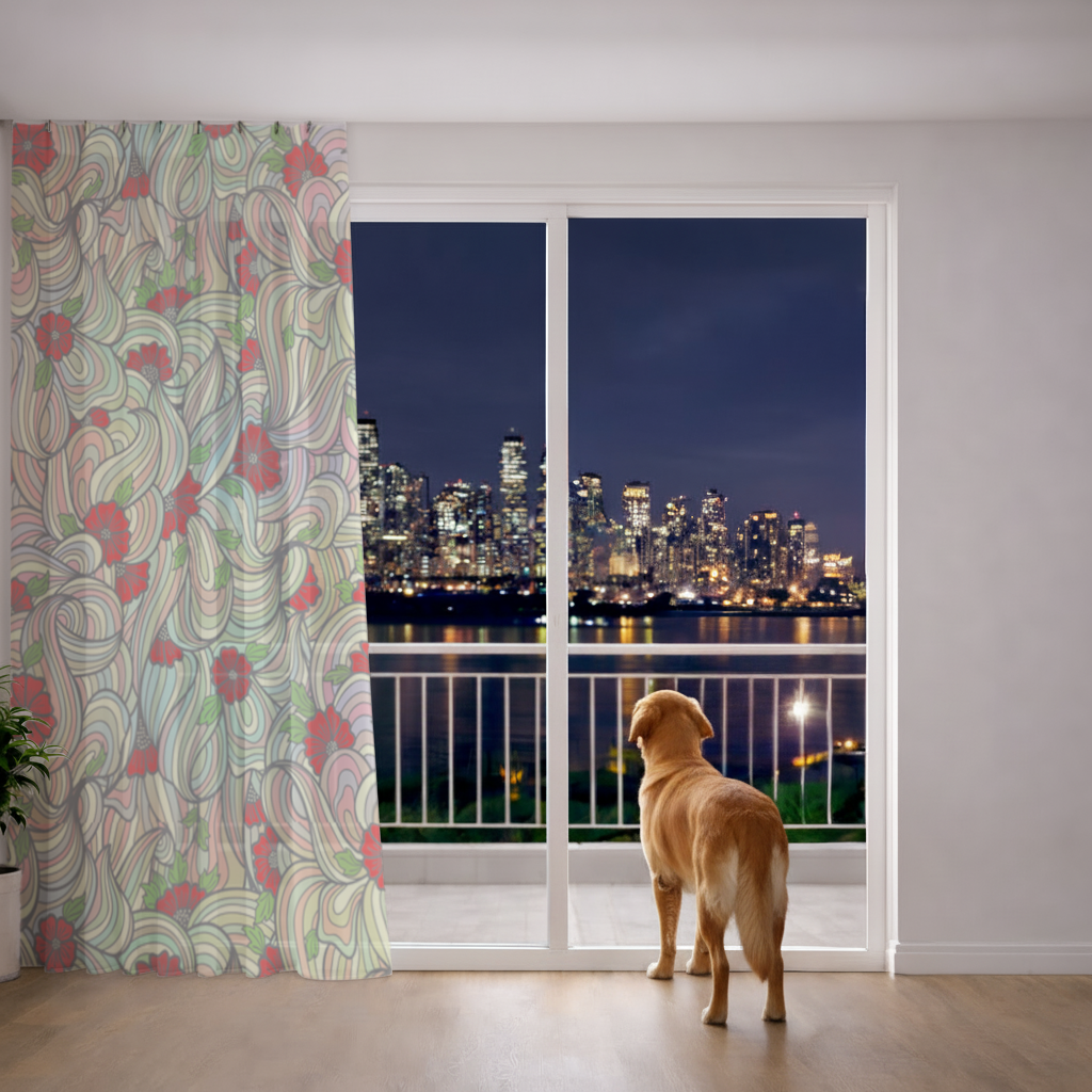 Floral Retro Wavy Pattern 