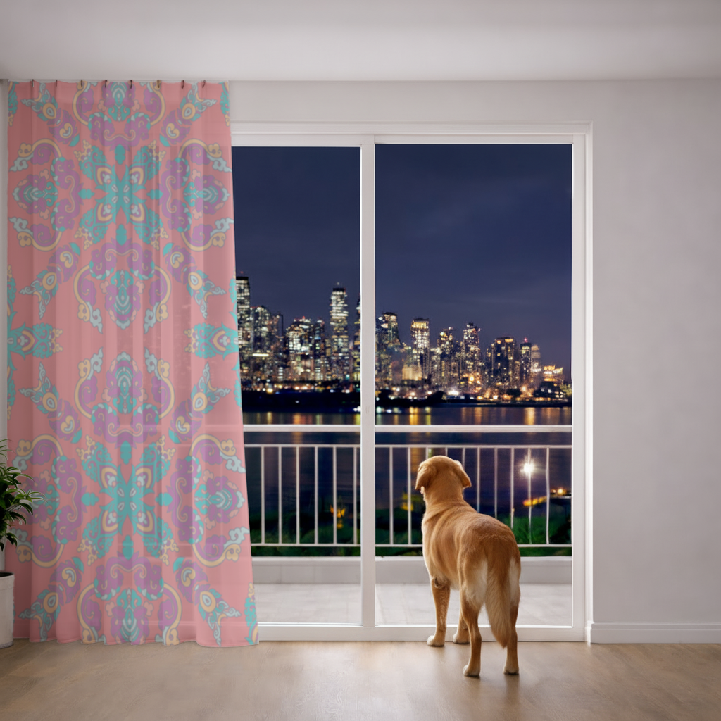 Vibrant Red Oriental Mandala Pattern 