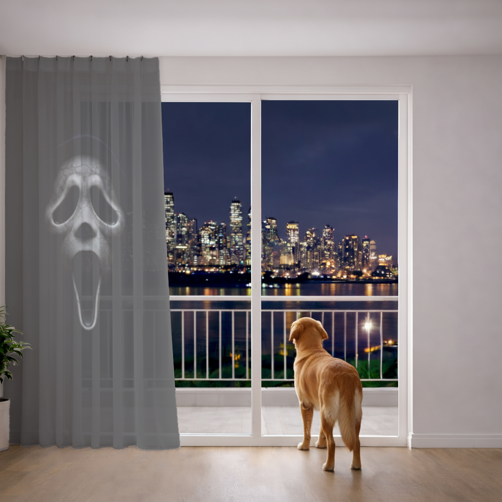 Ghostface Karanlığın İçinden Gelen Çığlık Tül Perde