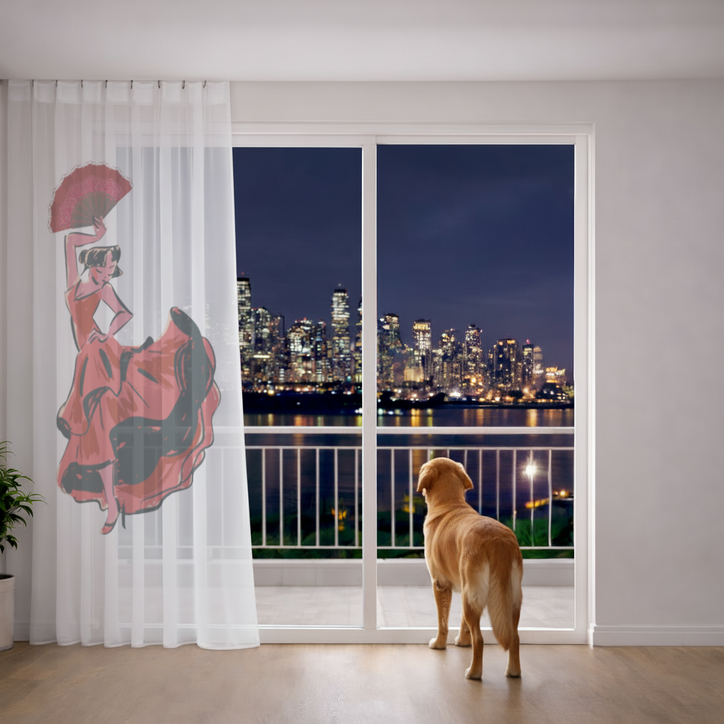 Flamenco Dancer with Fan Illustration 