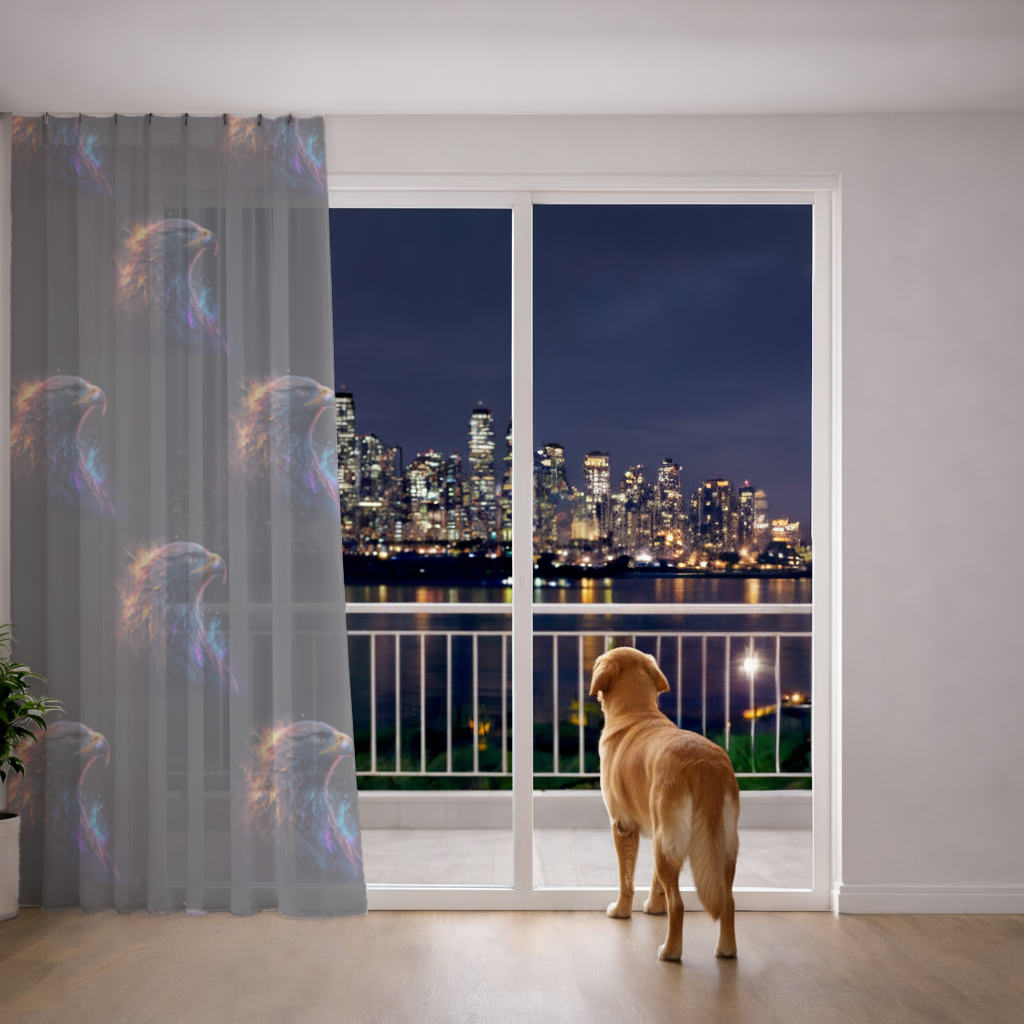 Eagle image  A symbol of strength and freedom. Sheer Curtain