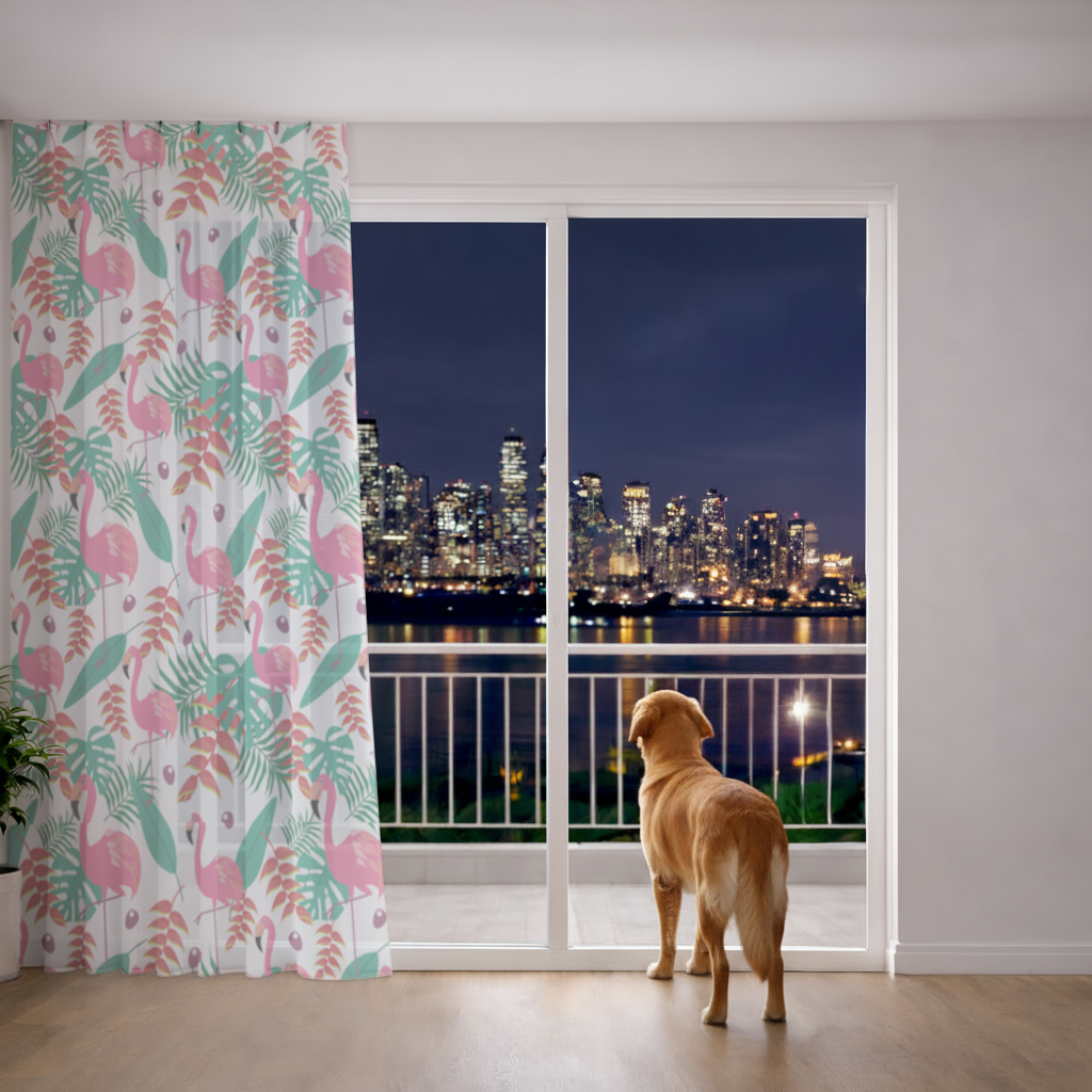 Pink Flamingo Tropical Leaves 