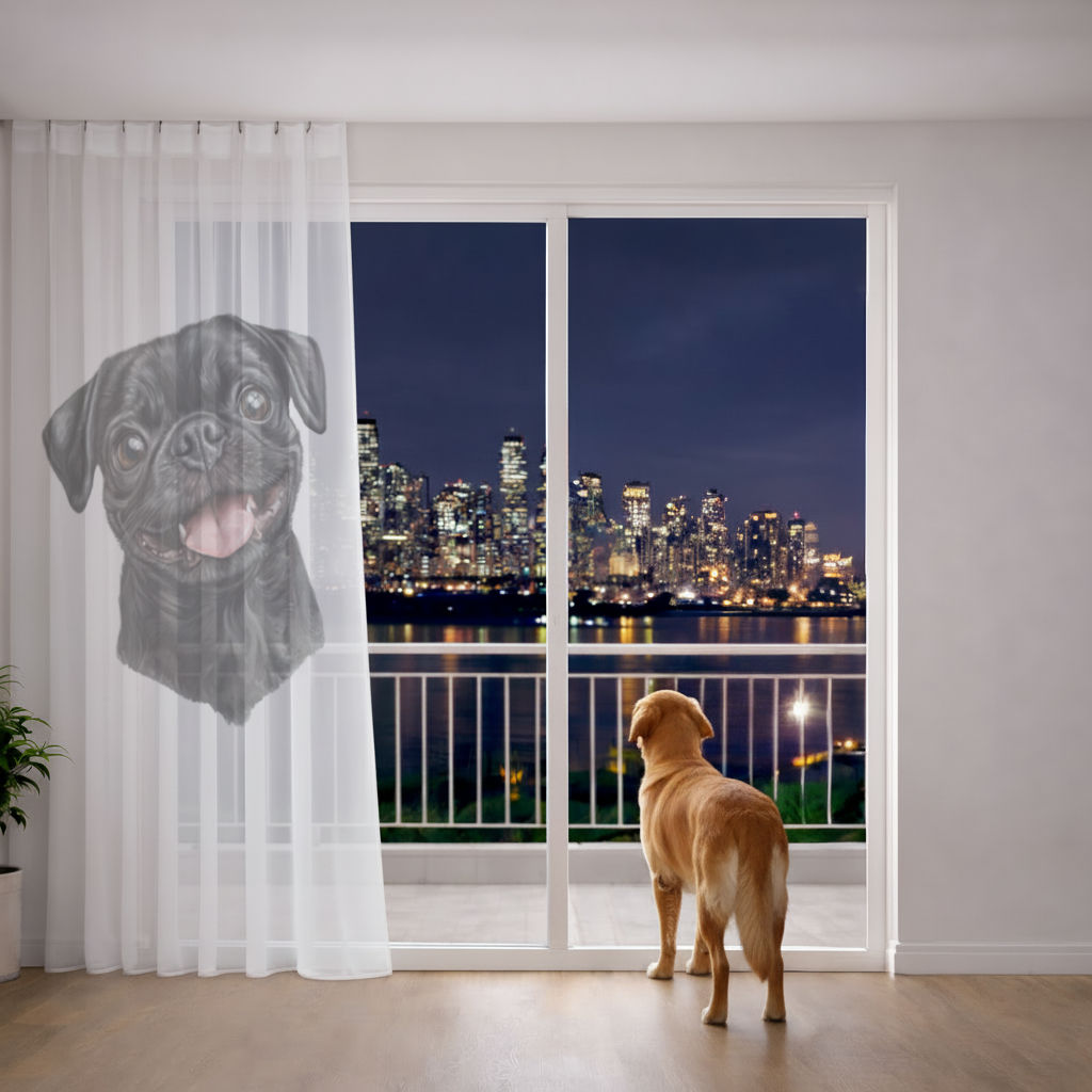Happy Black Pug Face 