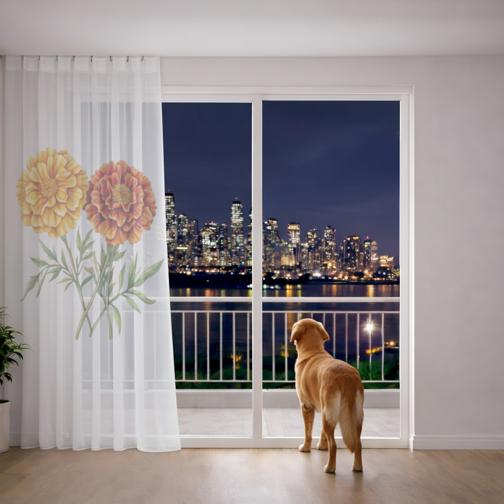 Botanical Yellow Orange Marigold 