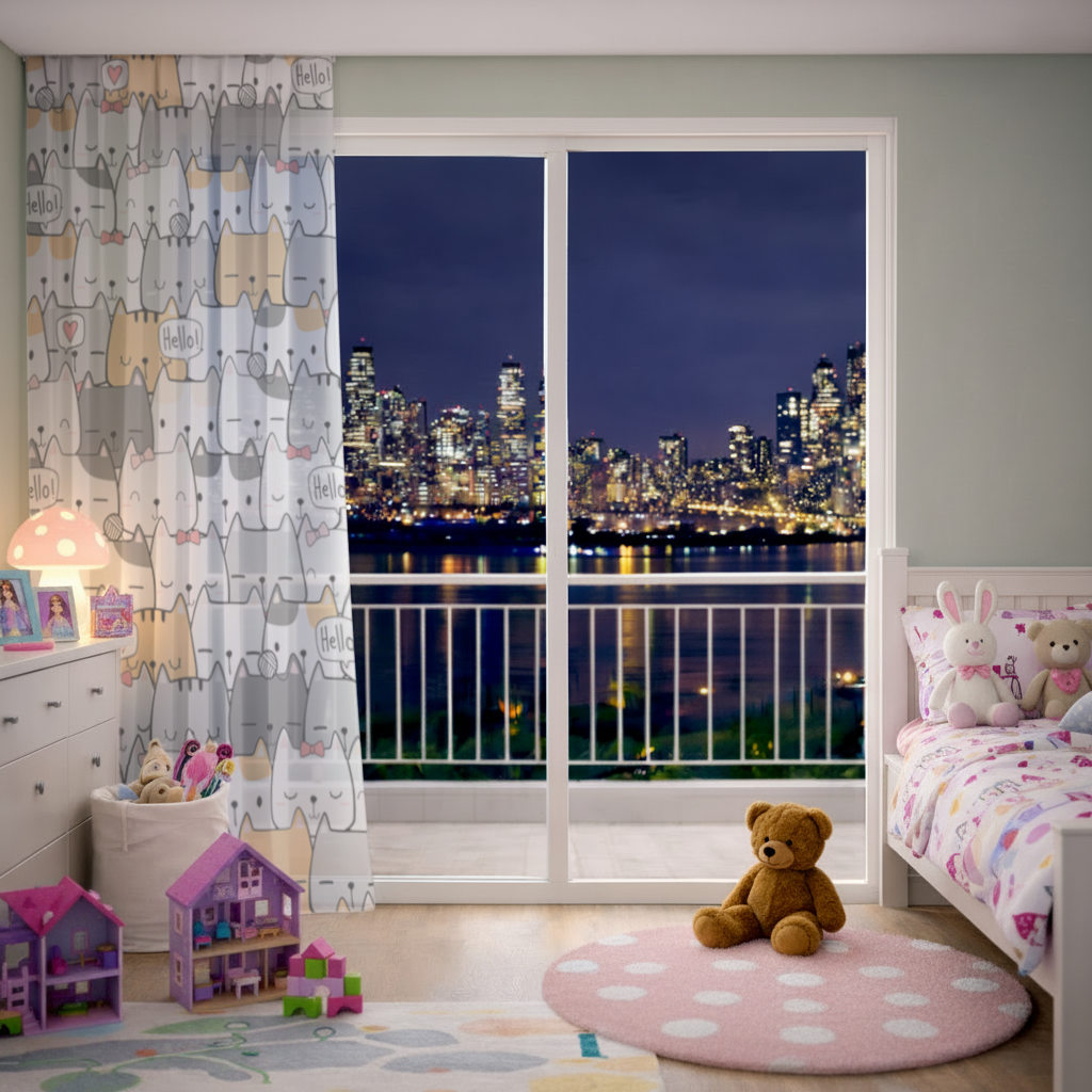 Cute Cartoon Cats Pattern with Speech Bubbles 