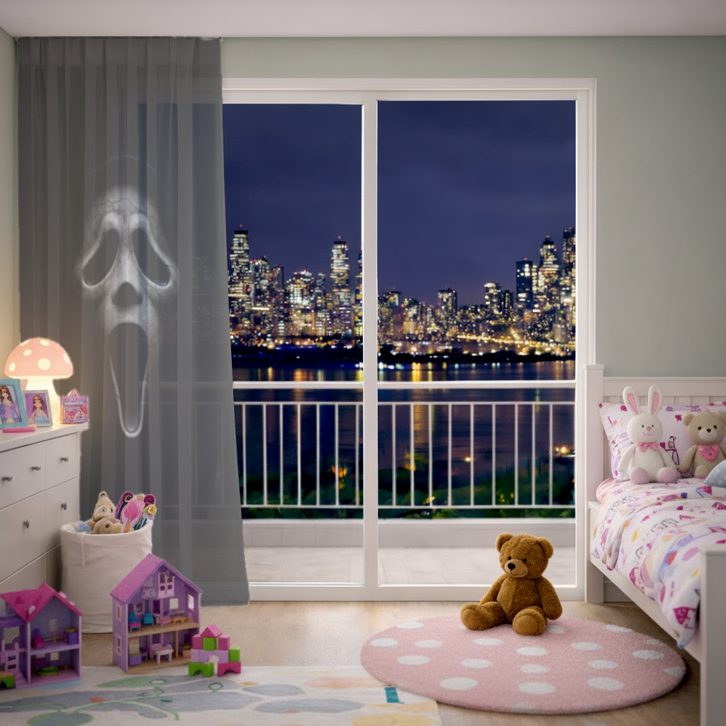 Ghostface The Scream from the Shadows Sheer Curtain