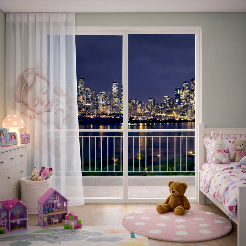 Sleeping Baby Girl with Pink Bow