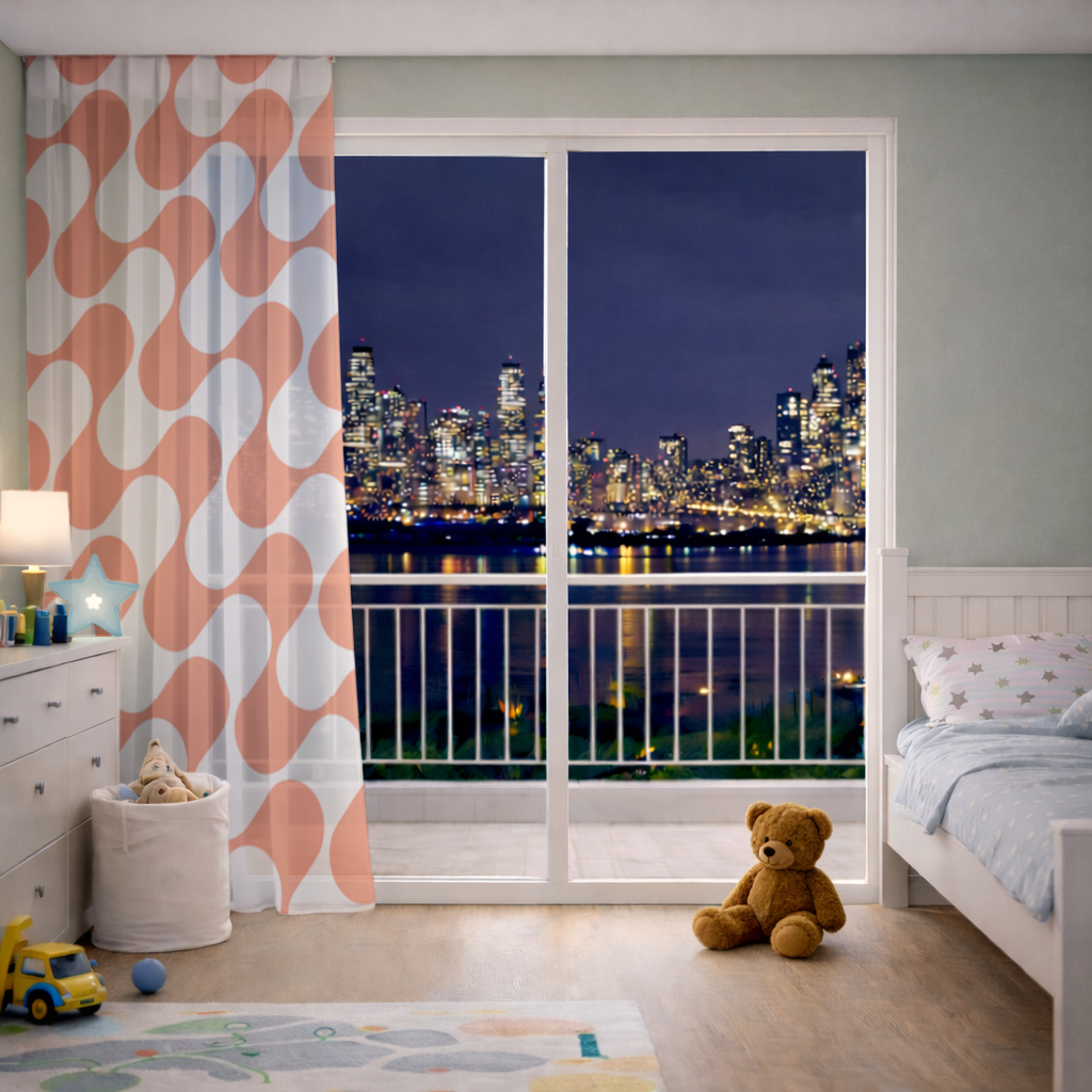 Seamless repeating pattern Sheer Curtain