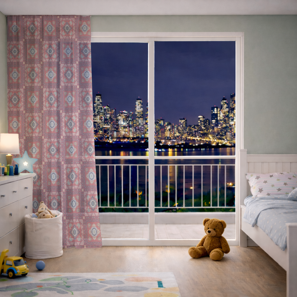 Traditional Kilim Inspired Red Ethnic Geometric Pattern 