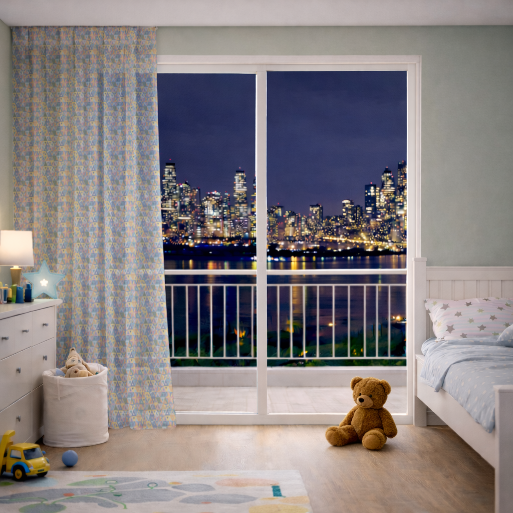 Rainbow triangle pattern Sheer Curtain