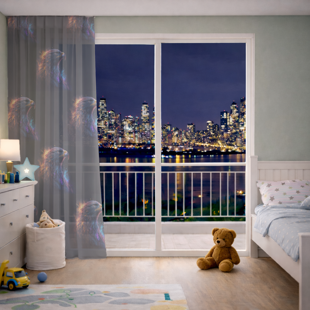 Eagle image  A symbol of strength and freedom. Sheer Curtain