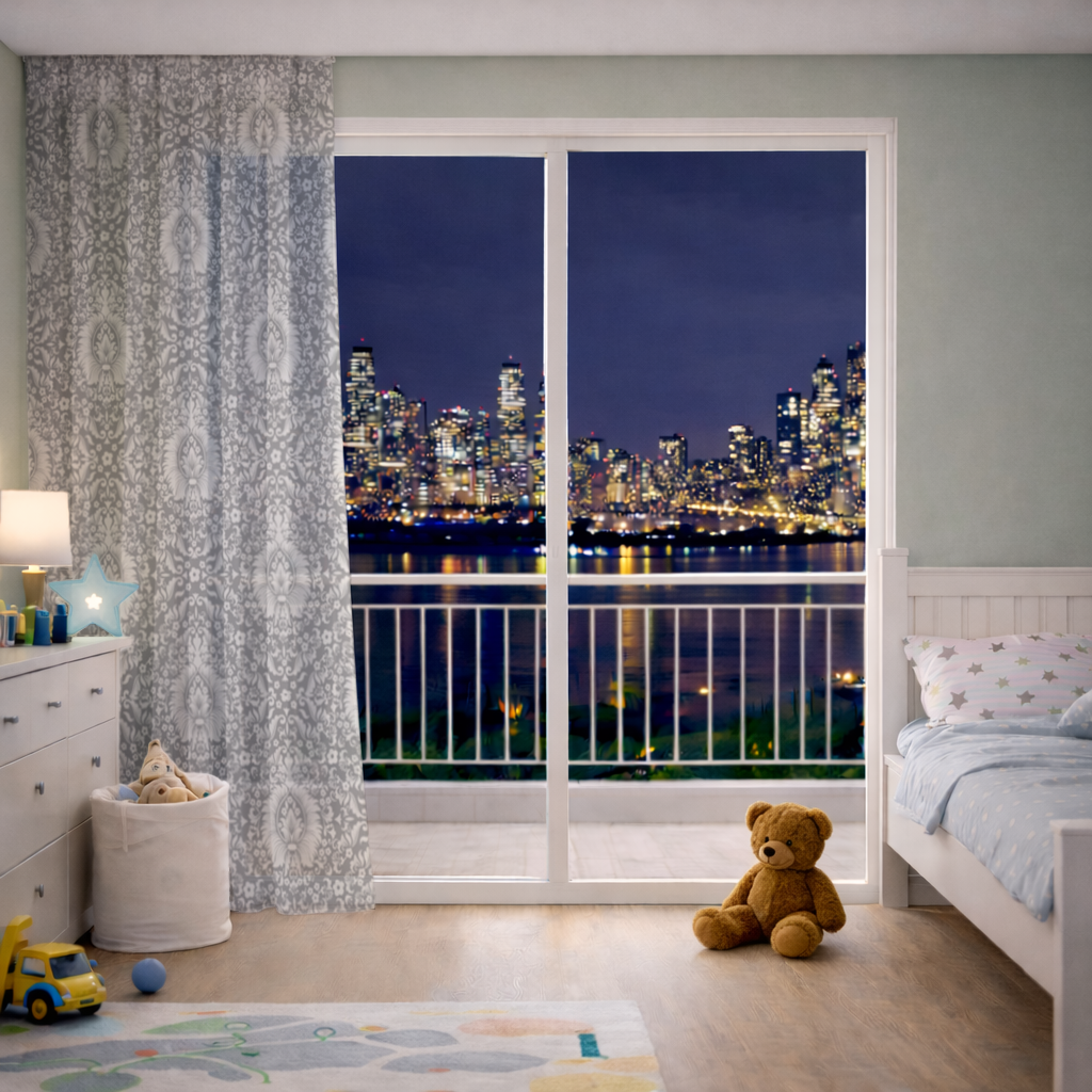 Klasik Vintage Damask Çiçekli Desen Tül Perde