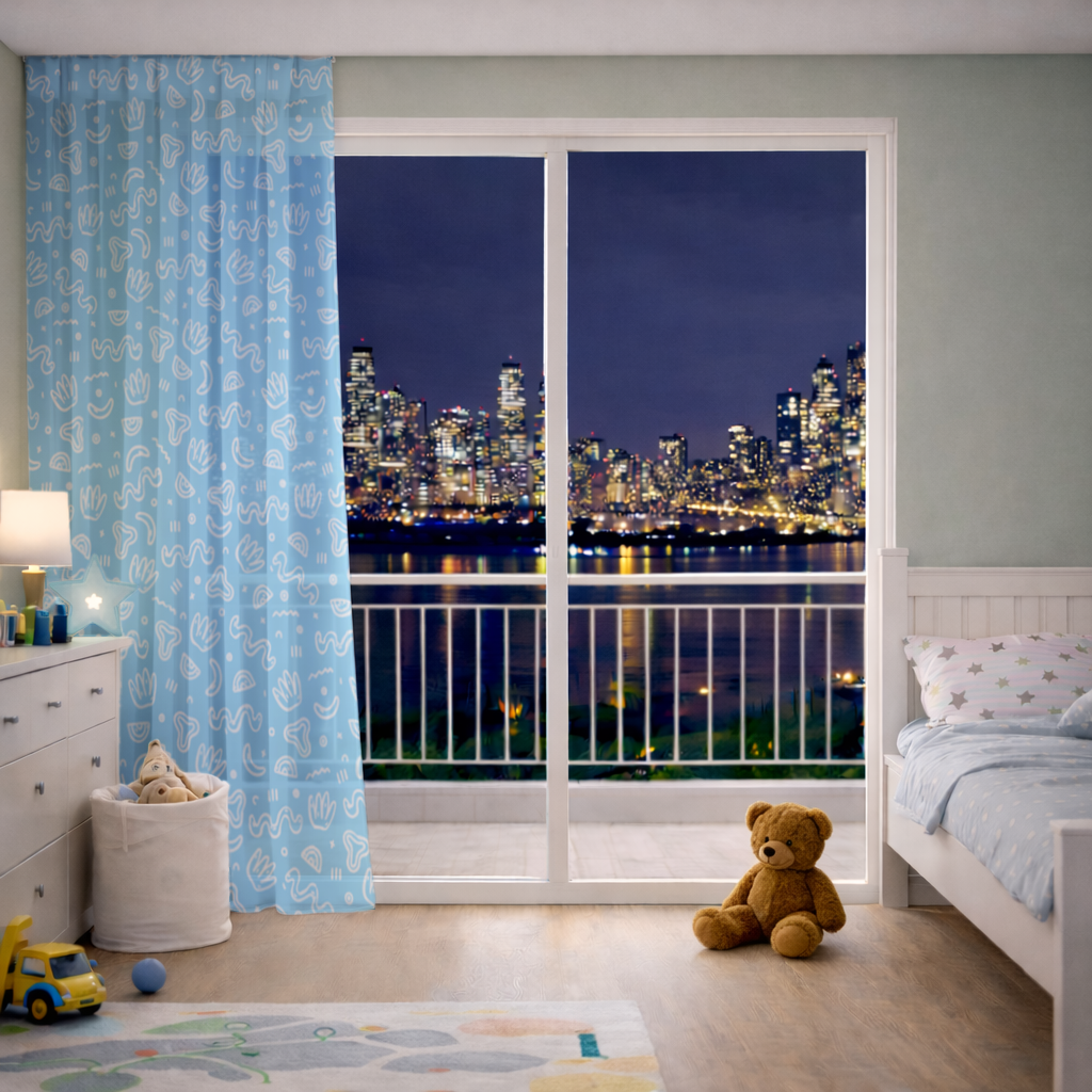 Blue Abstract Doodle 