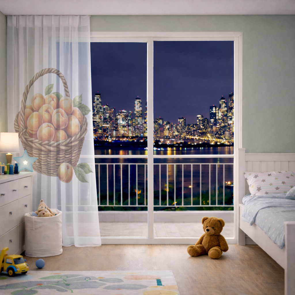 Fresh Peaches in Wicker Basket