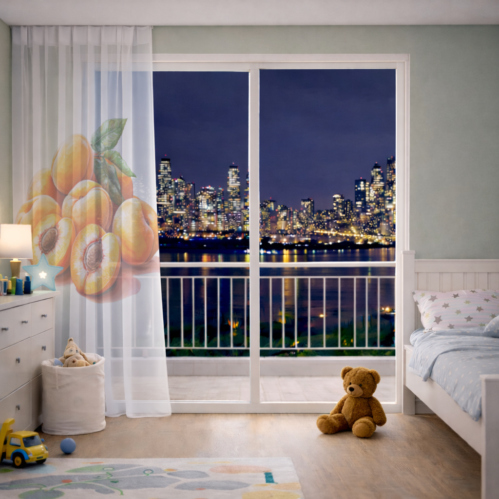 Watercolor Apricot and Leaves