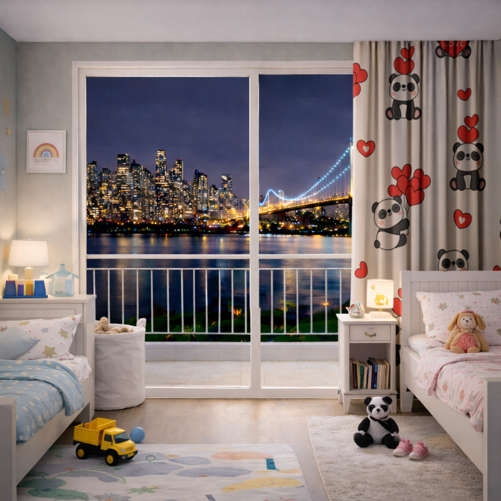 Cute Panda Valentines Day Love Heart Pattern Design 