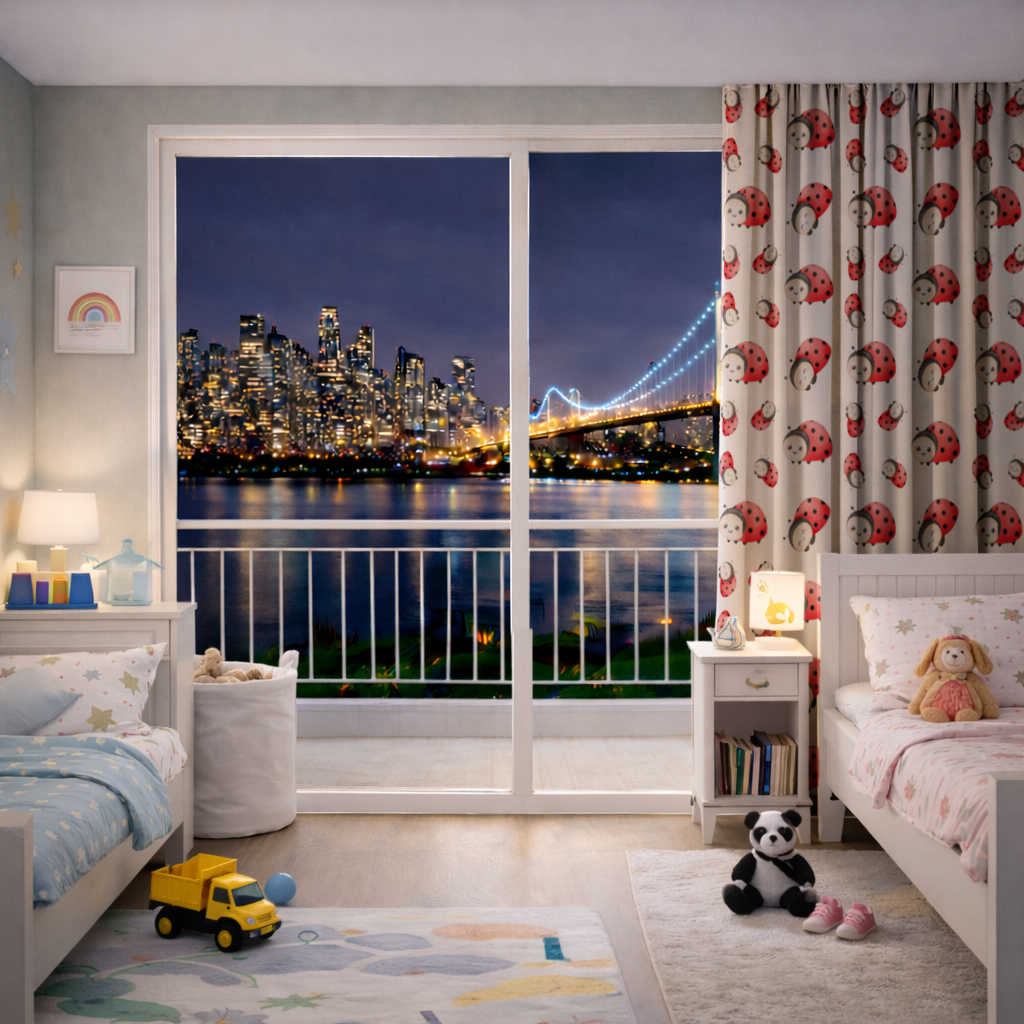 Cute Kawaii Ladybug Pattern Drapes