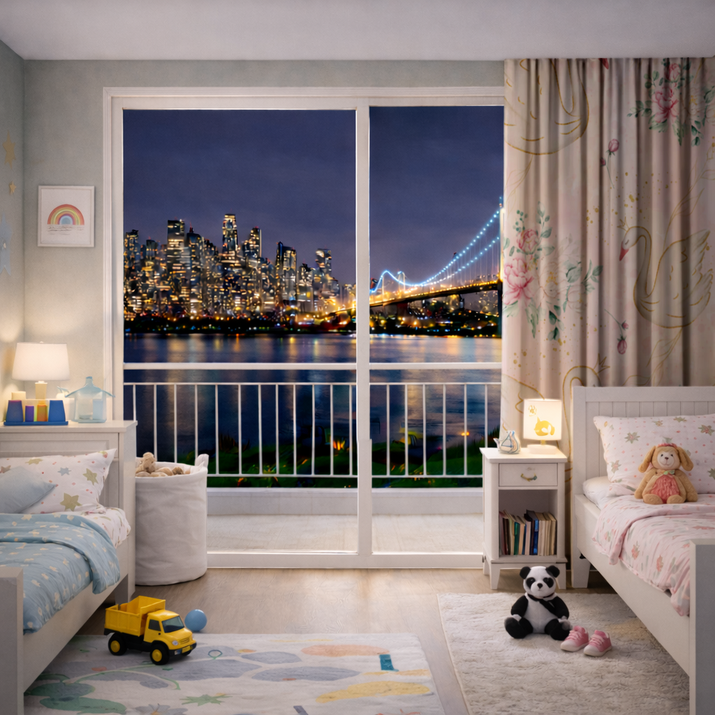 Pastel Watercolor Swan Floral Pattern Drapes