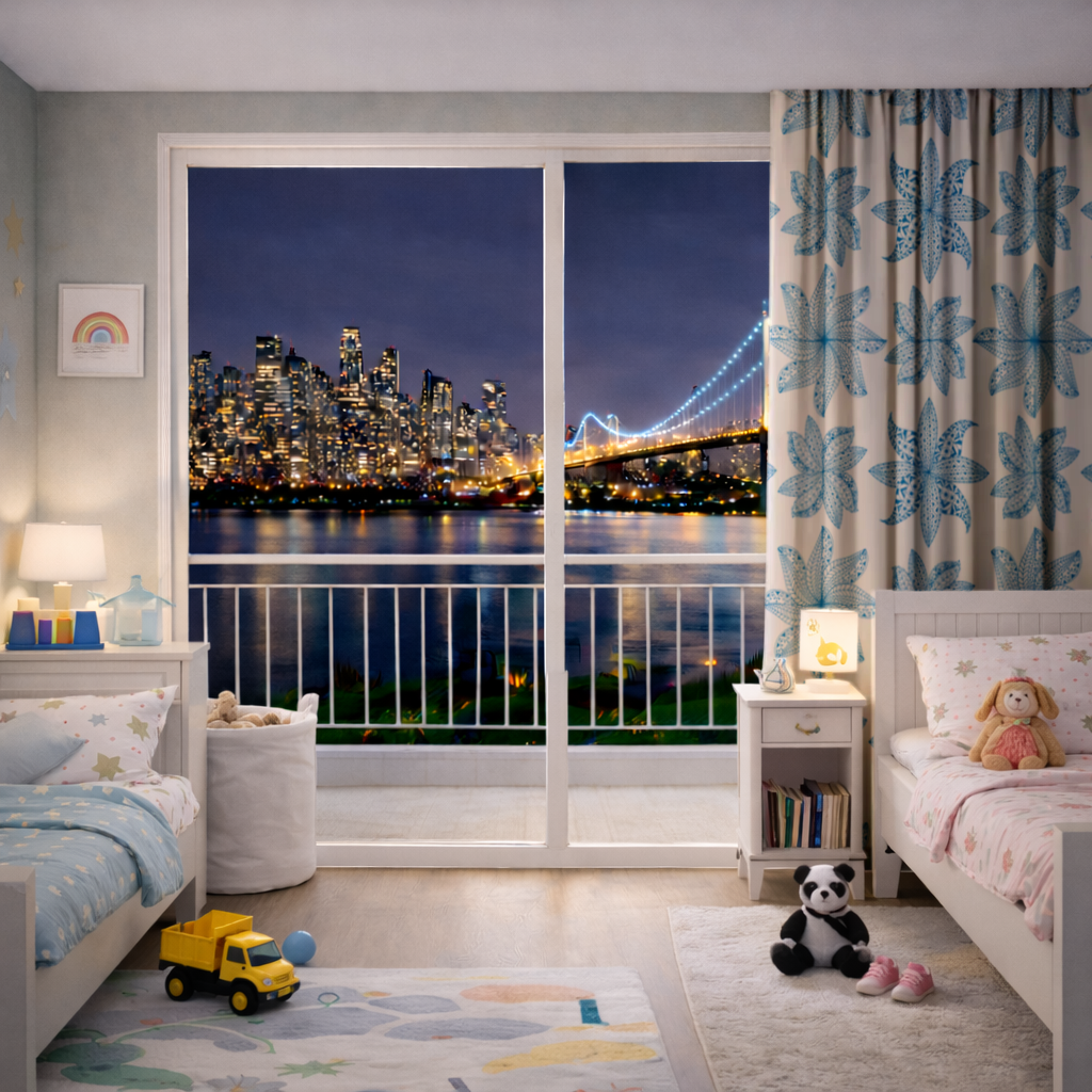 Blue Mandala Floral and Leaf Zentangle Pattern Drapes