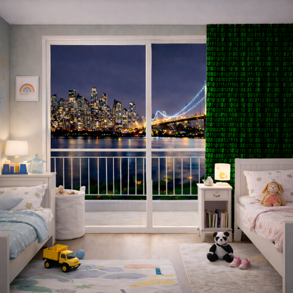 Matrix Style Digital Binary Code Background Drapes