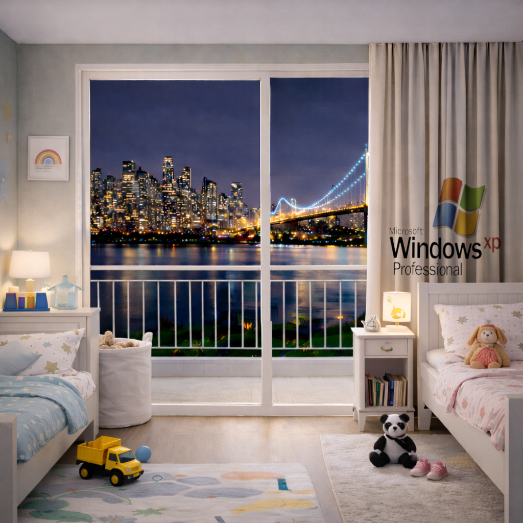 Digital Nostalgia Windows XP Iconic Logo Drapes