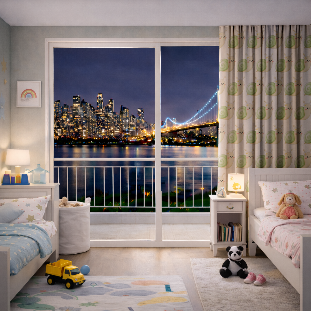 Cute Snail Illustration Drapes