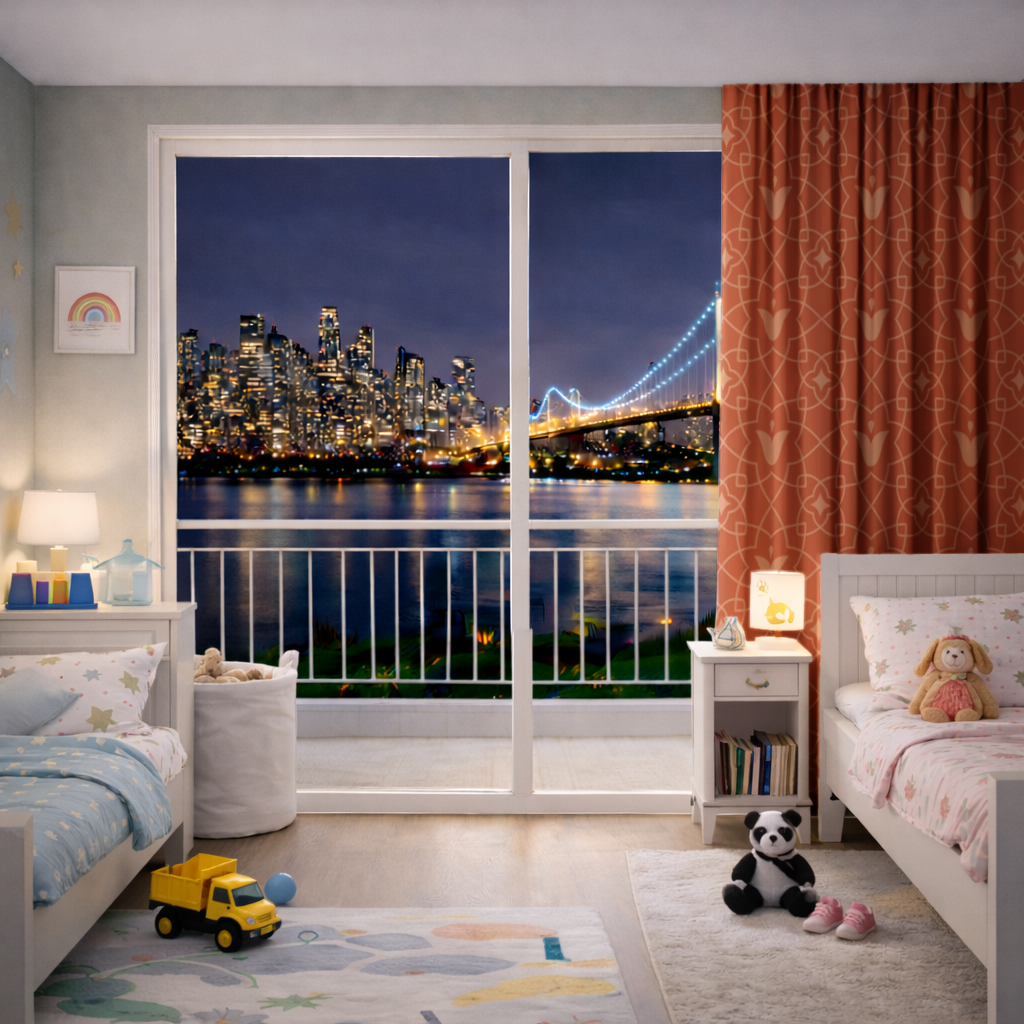 Modern Geometrik Çizgisel Terakota Desen Fon Perde