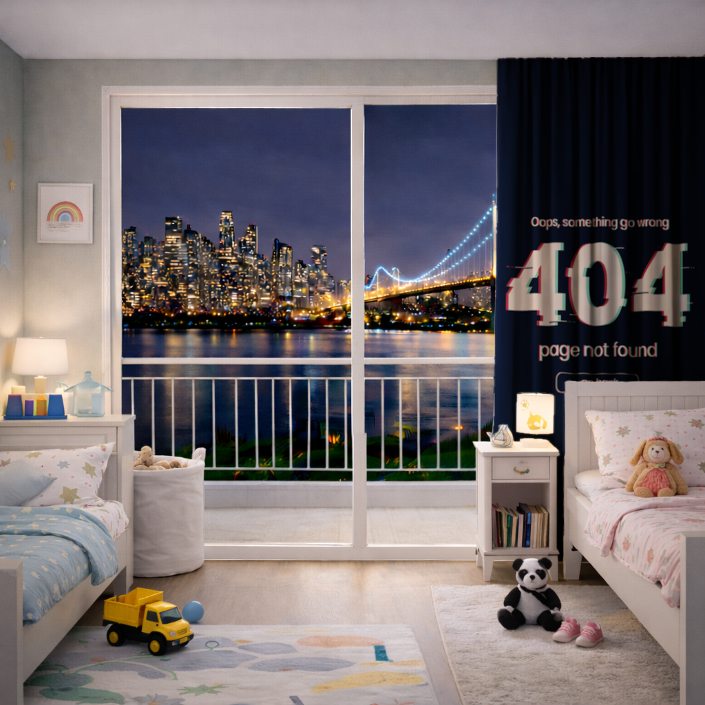 Hata 404 Glitch Tasarımı Fon Perde