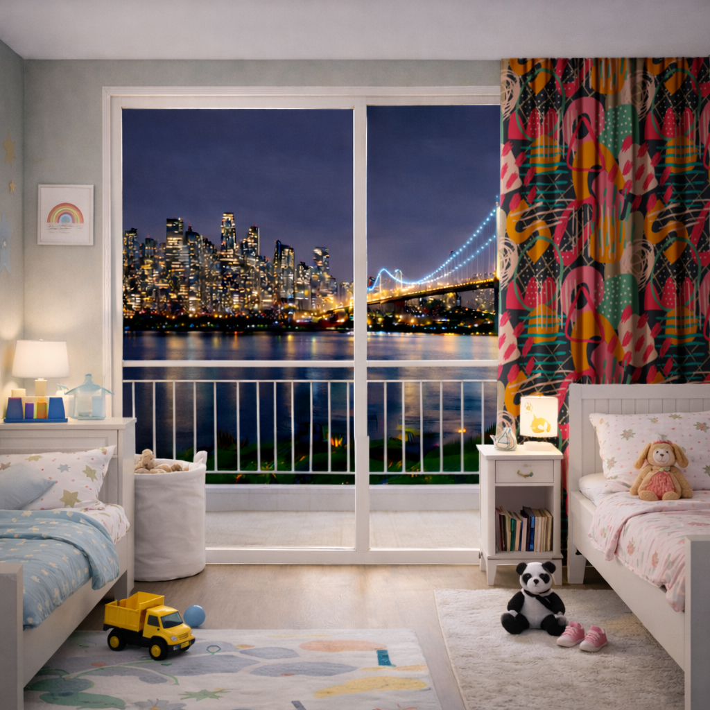 Abstract Geometric Doodle Drapes