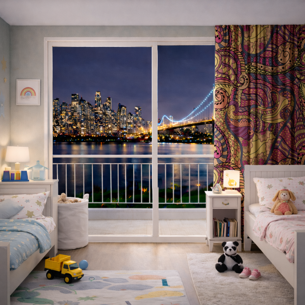 Psychedelic Zentangle Floral Drapes