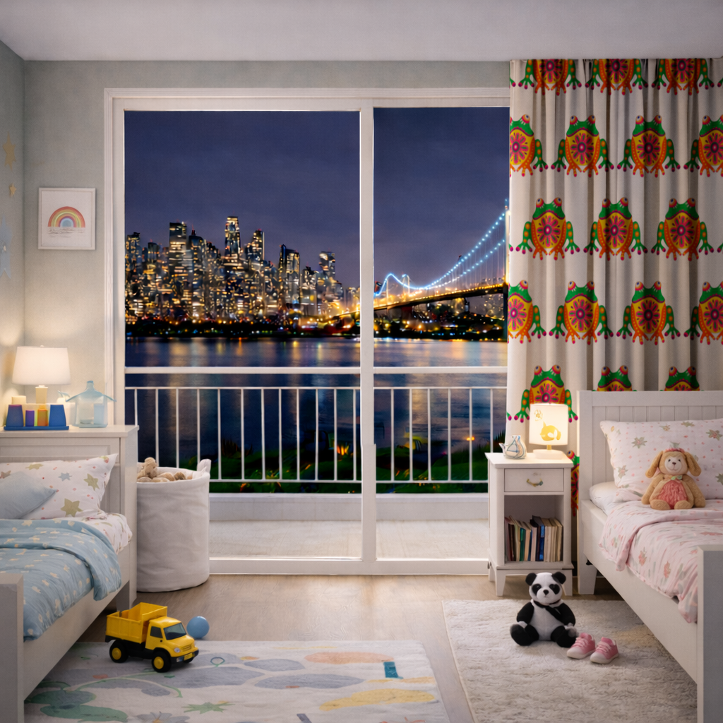 Mexican Alebrije Frog Drapes