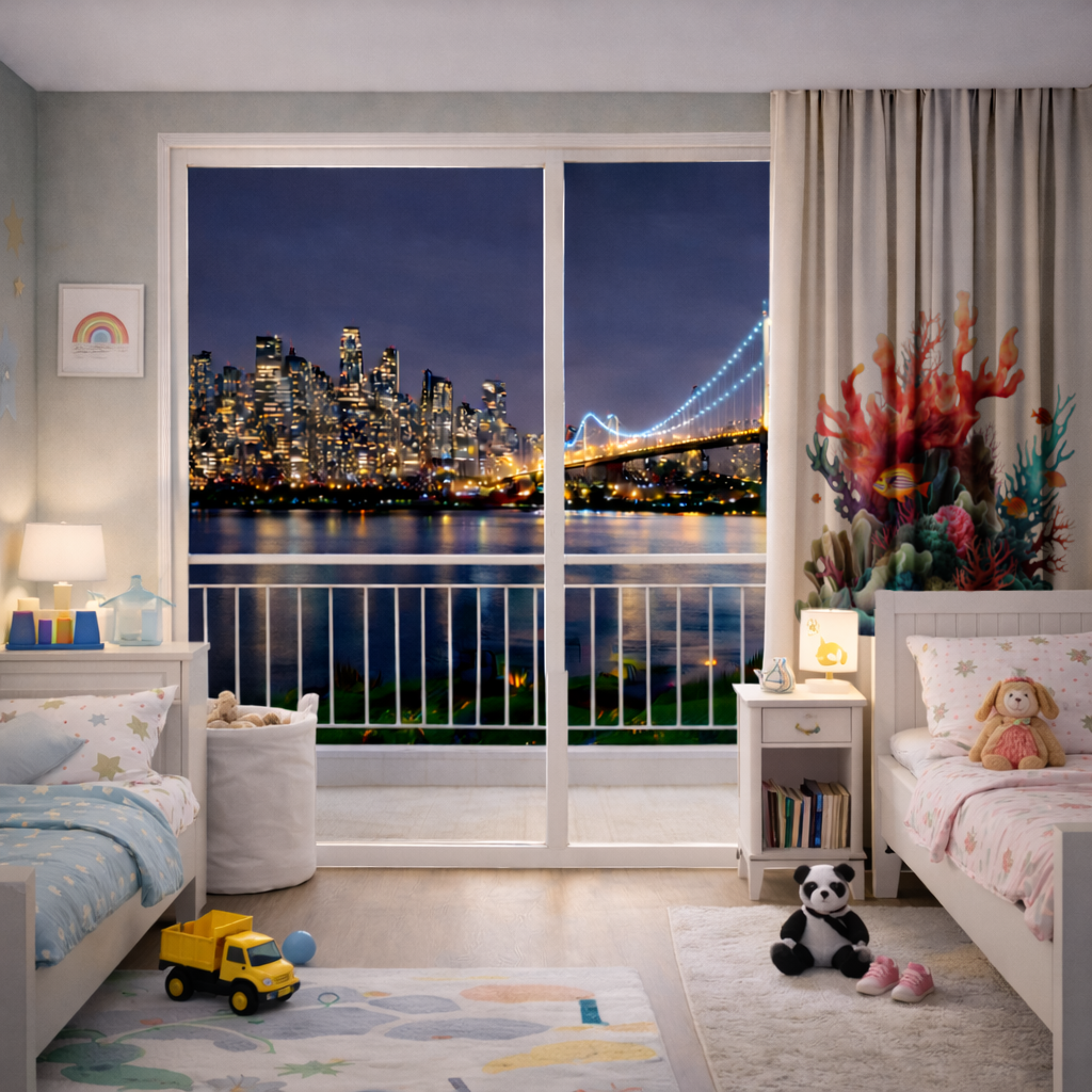 Vibrant Coral Reef and Tropical Fish Drapes