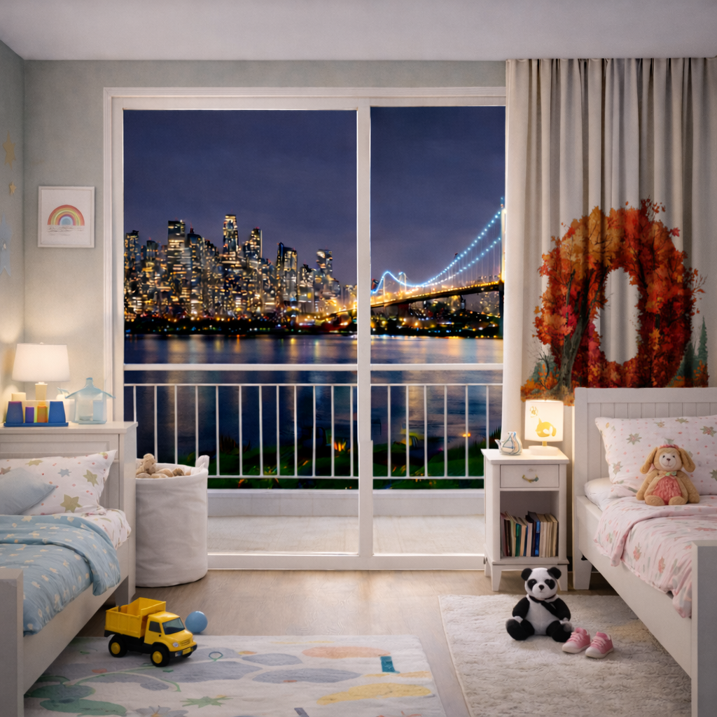 Sonbahar Yapraklı O Harfi Fon Perde