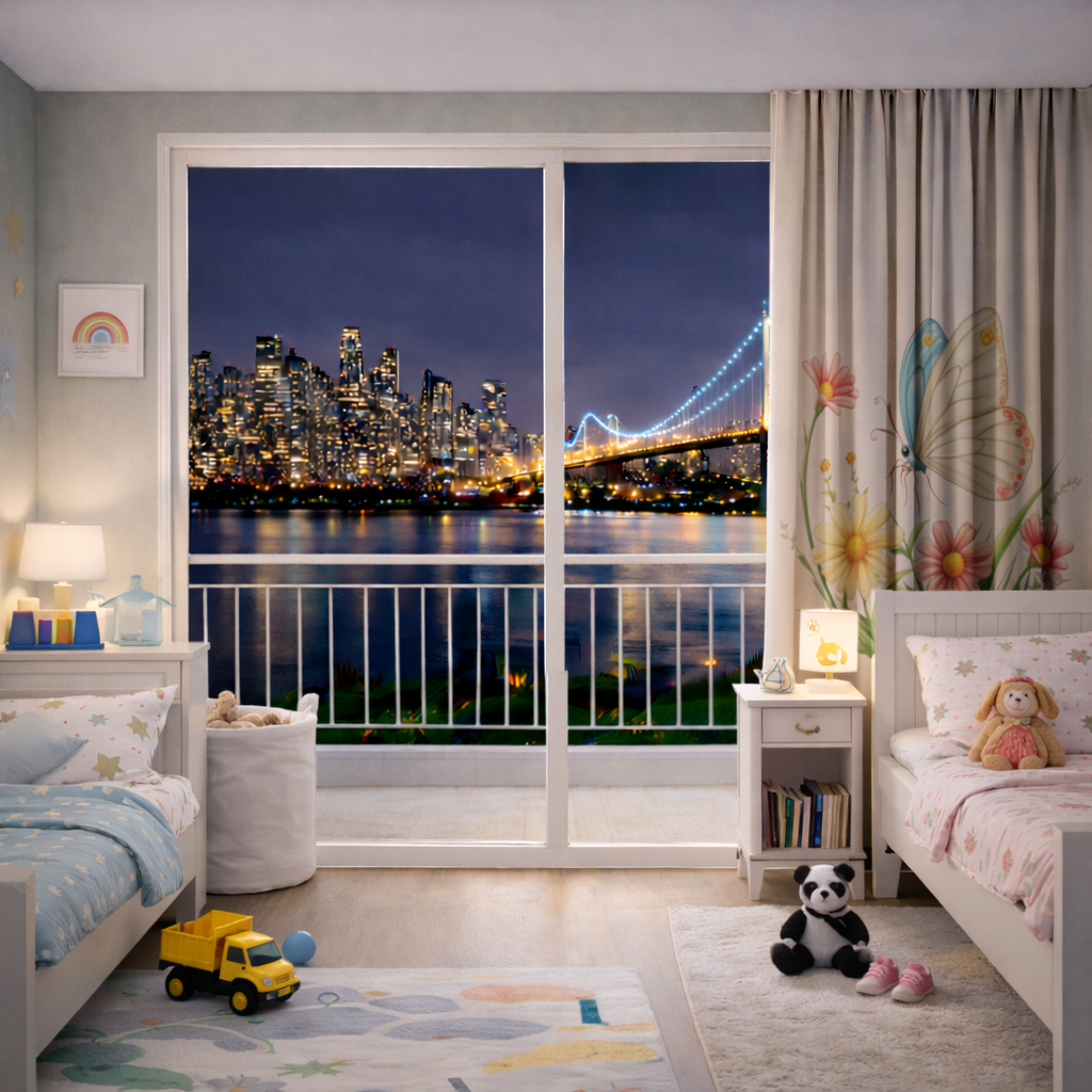 Pastel Kelebek ve Kır Çiçekleri Bahçesi Fon Perde