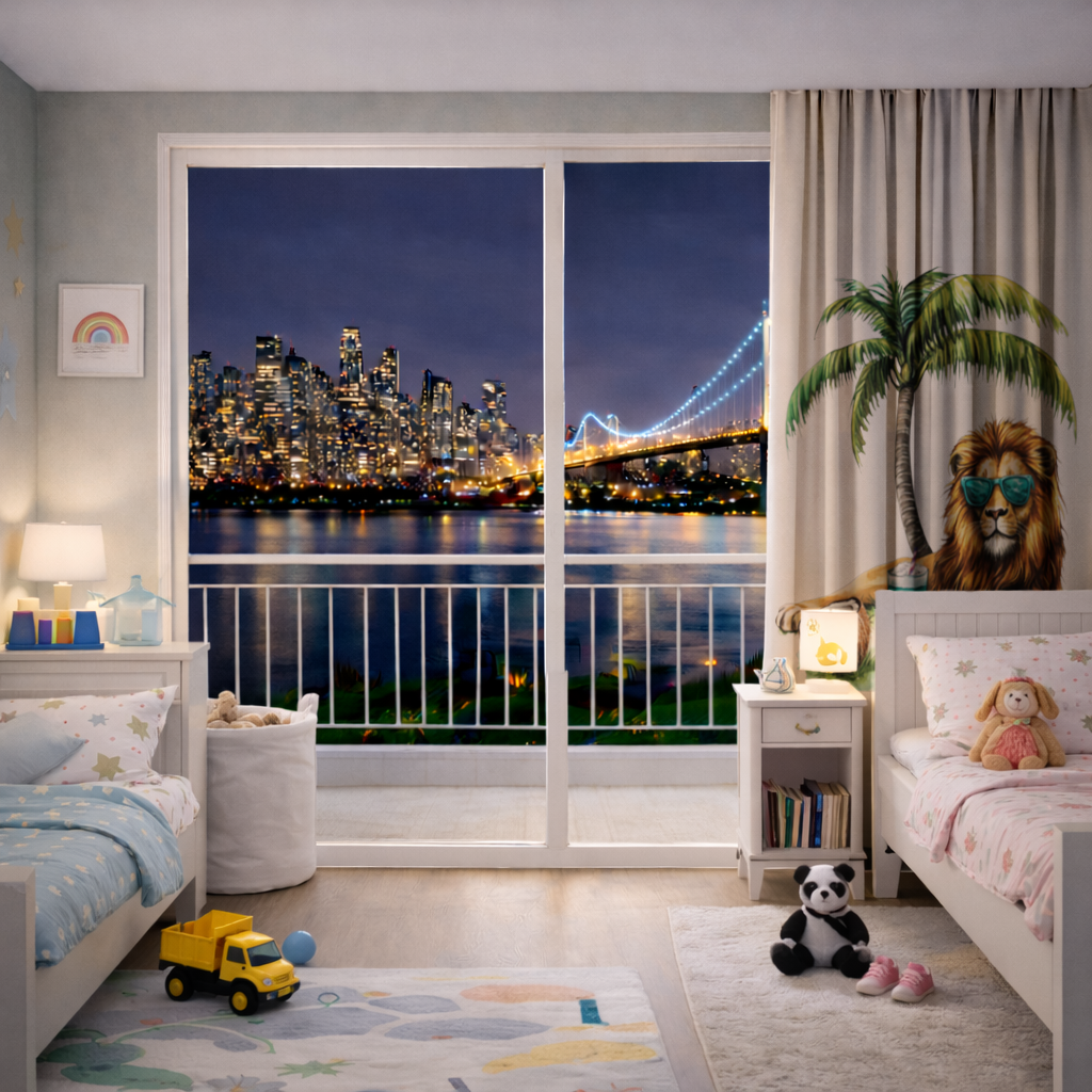 Summer Vibe Lion Under Palm Tree