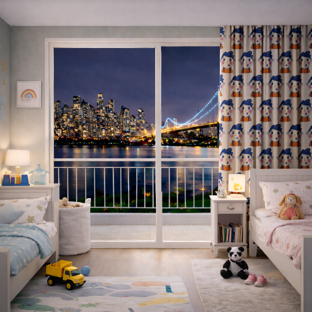 Cute Smiling Boy with Blue Hair 