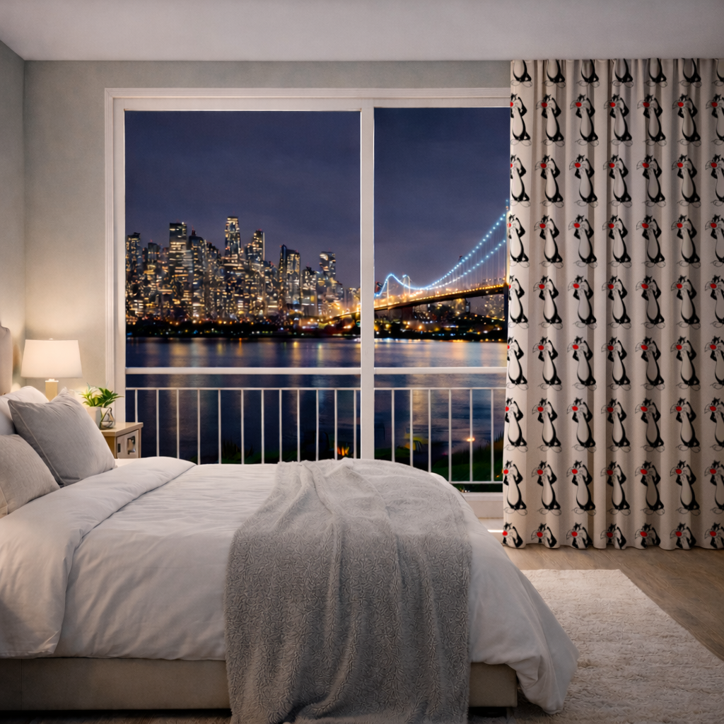 Funny Cartoon Cat Illustration 