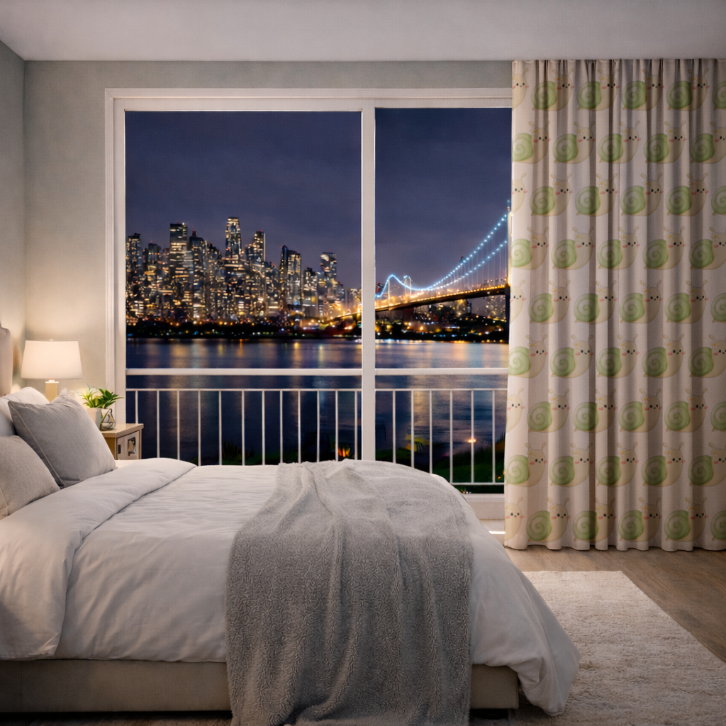 Cute Snail Illustration Drapes