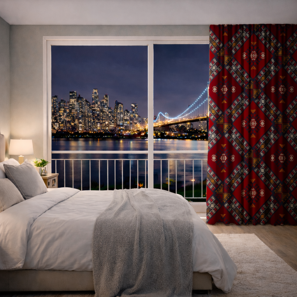 Traditional Kilim Pattern Motif Drapes