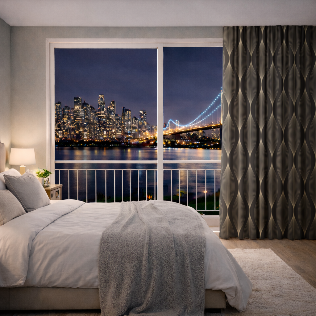 Art Deco Geometric Wavy Pattern 