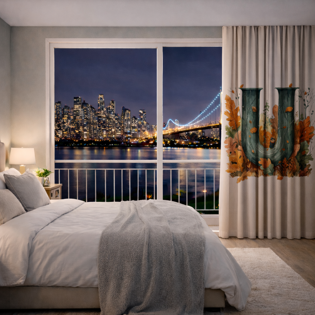 Autumn Woodland Initial Letter U Drapes